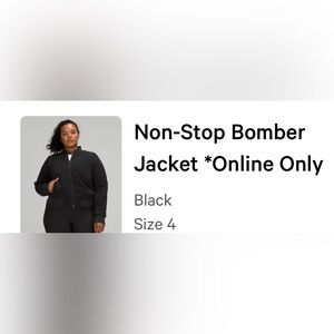 Lululemon non stop bomber jacket